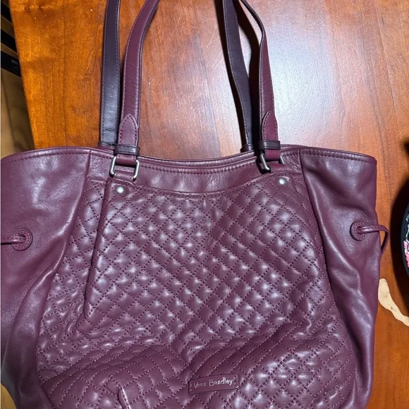 Vera Bradley Burgundy Quilted Tote Bag - Picture 1 of 2